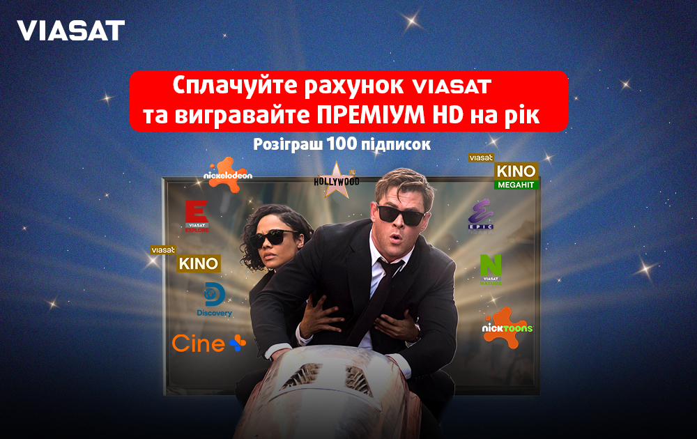 Розіграш 100 річних підписок на максимальний пакет Преміум HD!